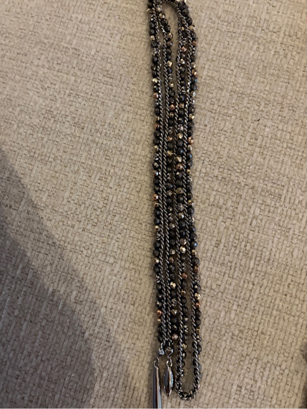 Multi-Chain Black and Gold Spike Pendant Necklace - Women Jewelry